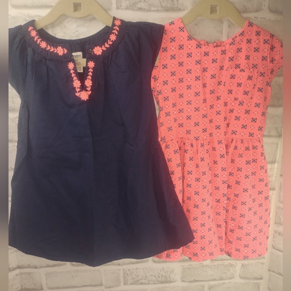3T Bundle Navy and Pink Girls' Dresses Set